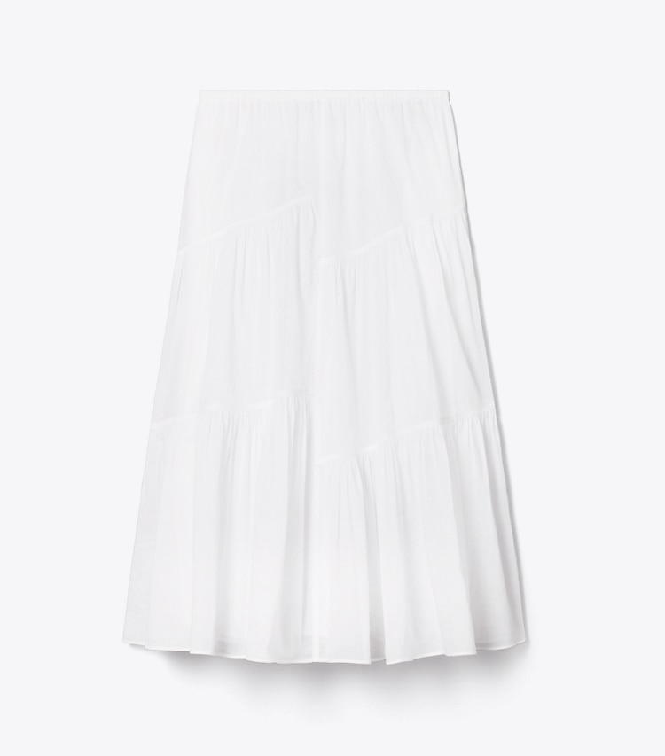Tory Burch designer paréos Jupe en coton dans White de face