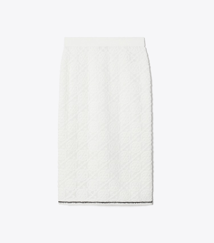 Tory Burch designer bas Jupe en dentelle de coton à logo dans White de face