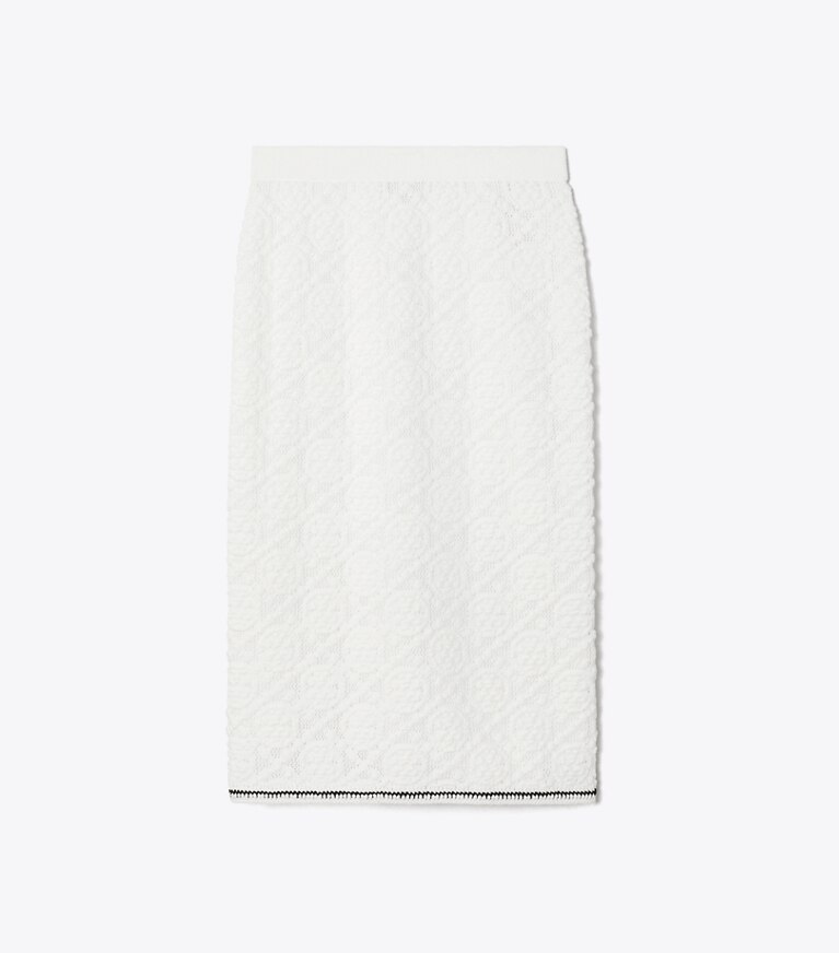 Tory Burch designer bas Jupe en dentelle de coton à logo dans White de face