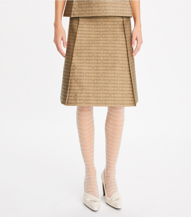 Tory Burch designer bas Jupe en jacquard Sublime in Beige Sublime front