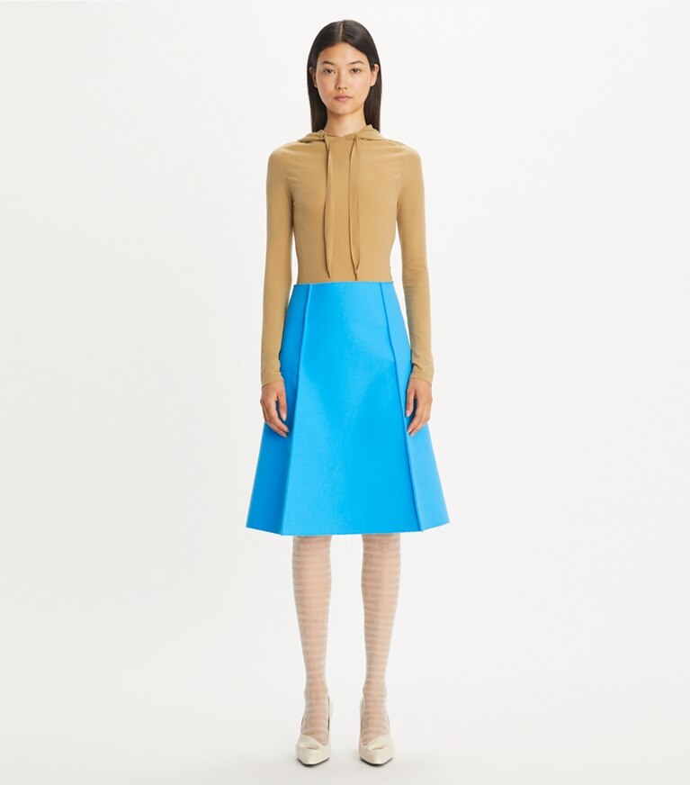 Tory Burch designer bas Jupe en laine in Cave Blue front