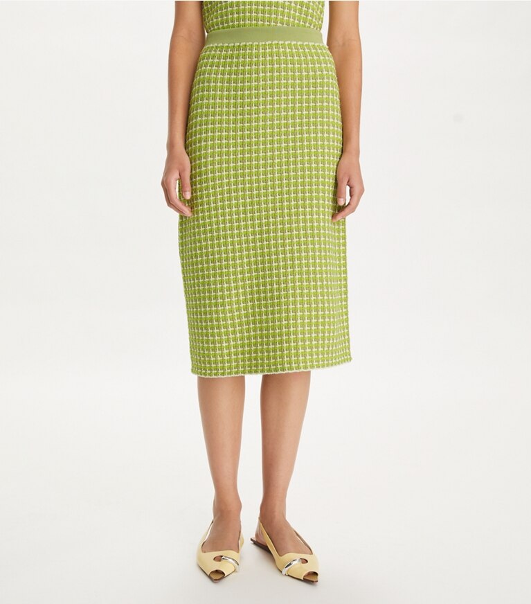 Tory Burch designer bas Jupe en maille jacquard in Dark Mint front