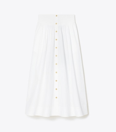 Tory Burch designer bas Jupe en popeline in White front