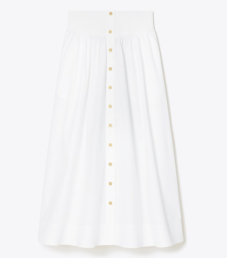 Tory Burch designer bas Jupe en popeline in White front