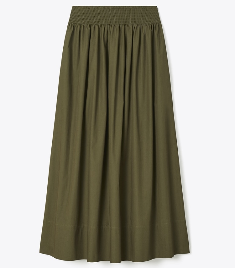 Tory Burch designer bas Jupe en popeline in Olive Pesto front