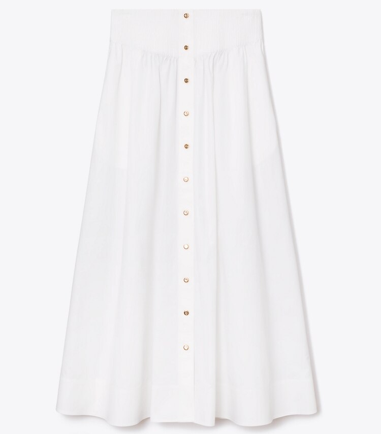Tory Burch designer bas Jupe en popeline in White front
