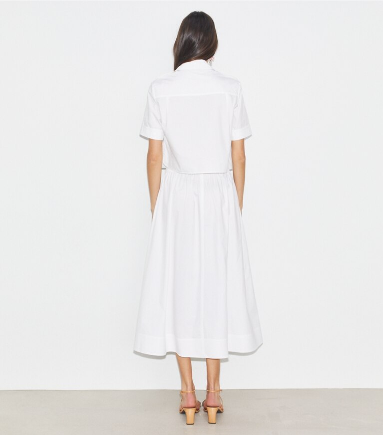 Tory Burch designer bas Jupe en popeline in White front
