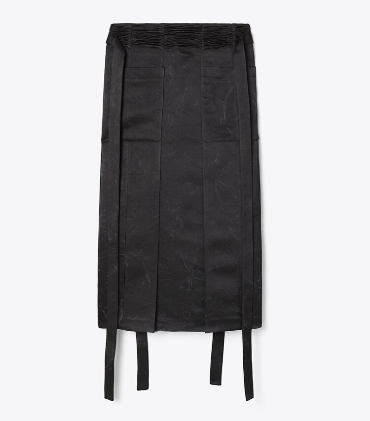 Tory Burch designer bas Jupe en satin de soie dans Black de face