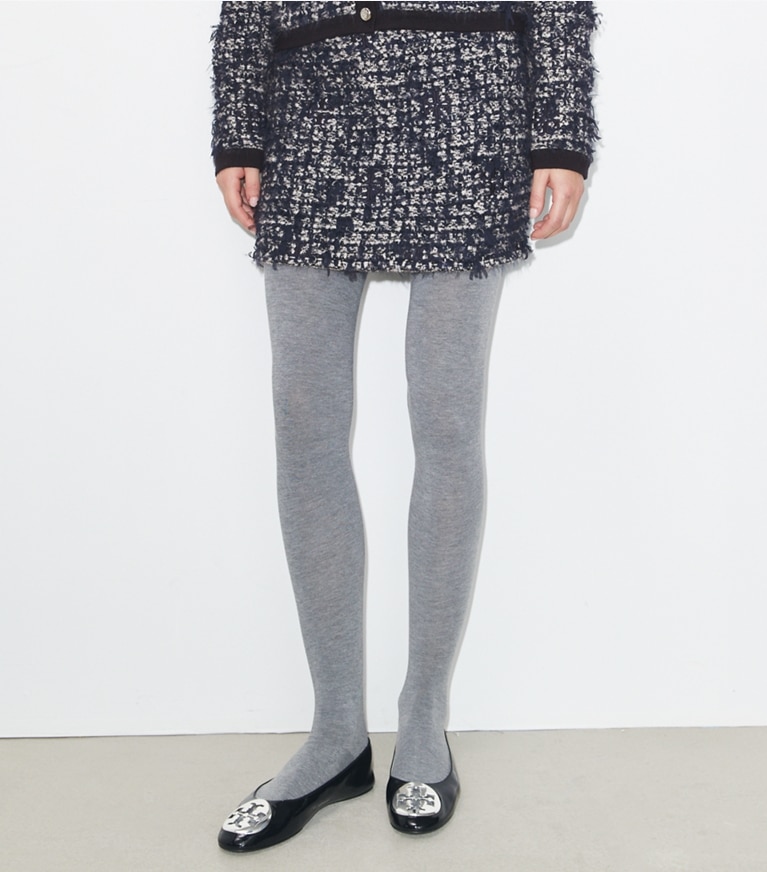 Tory Burch designer bas Jupe en tweed Kendra in Navy / Ivory front