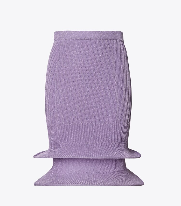 Tory Burch designer bas Jupe métallisée à cerceaux in Bright Lavender front