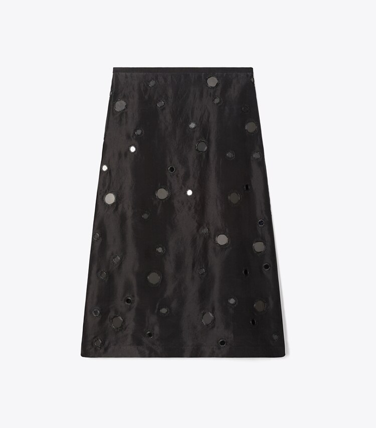 Tory Burch designer bas Jupe ornée de miroirs in Black front