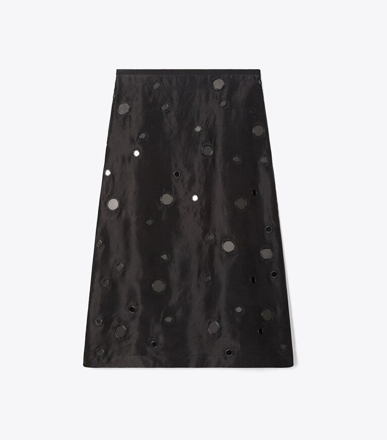 Tory Burch designer bas Jupe ornée de miroirs in Black front