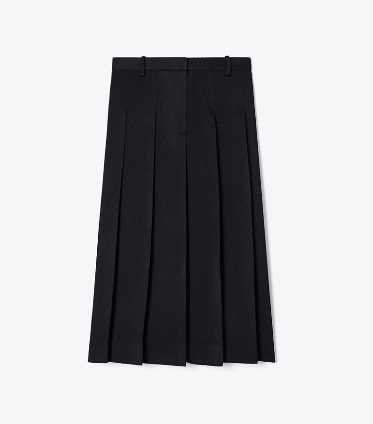 Tory Burch designer bas Jupe plissée en twill in Black front