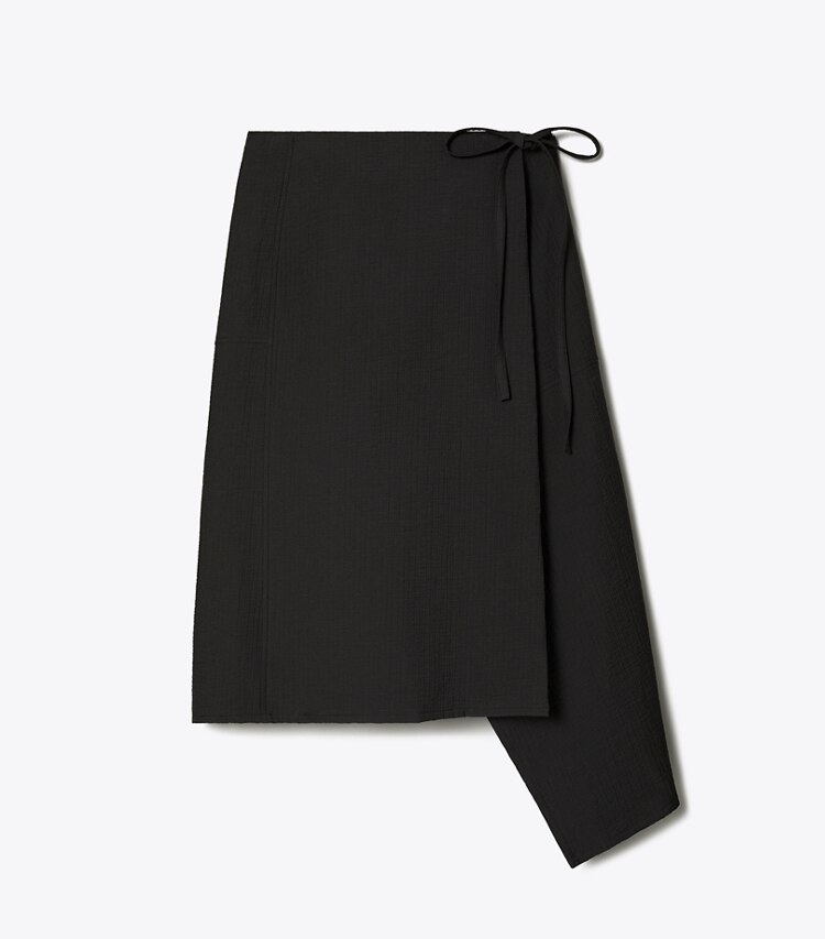 Tory Burch designer bas Jupe portefeuille en coton in Black front