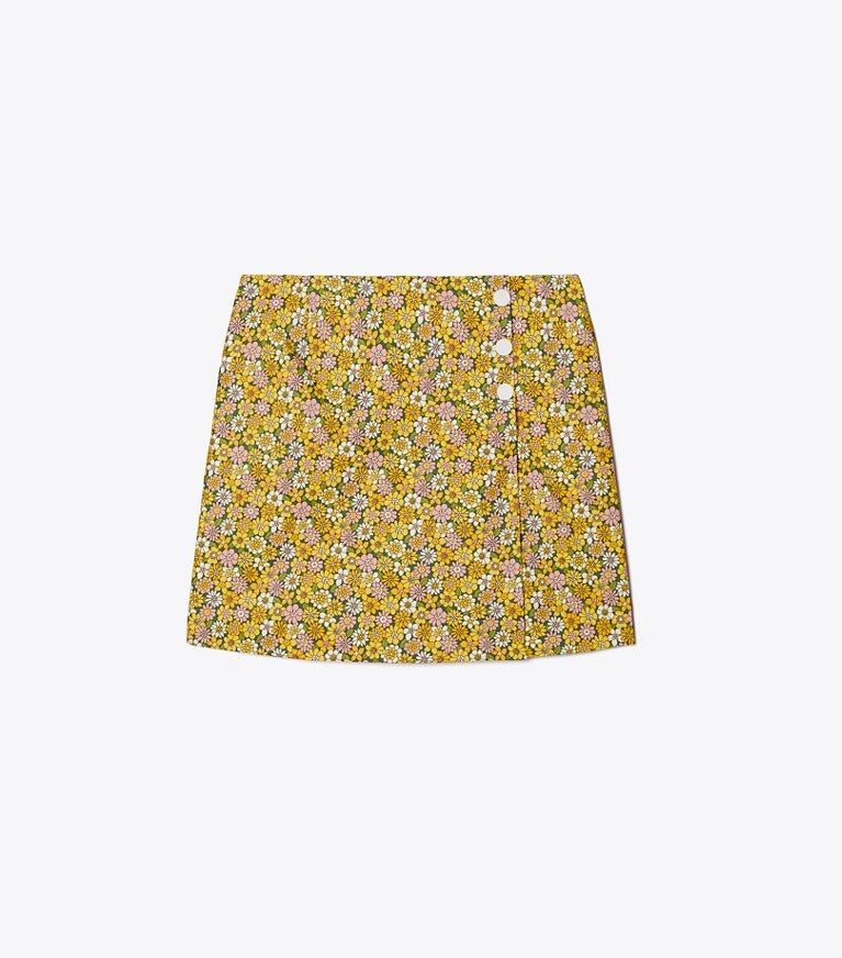 Tory Sport designer bas Jupe-short de golf performance imprimée in GINGER LILY VINTAGE BOUQUET front