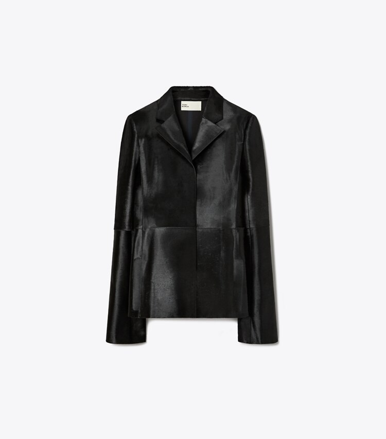 Tory Burch designer jacken Kalbshaarjacke in Black front