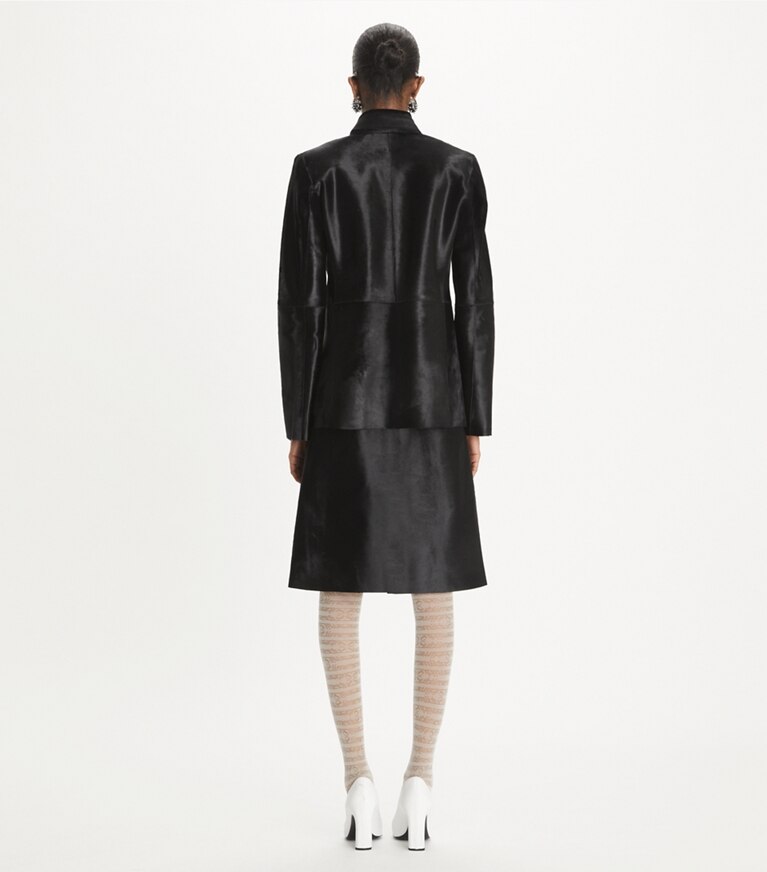 Tory Burch designer jacken Kalbshaarjacke in Black front