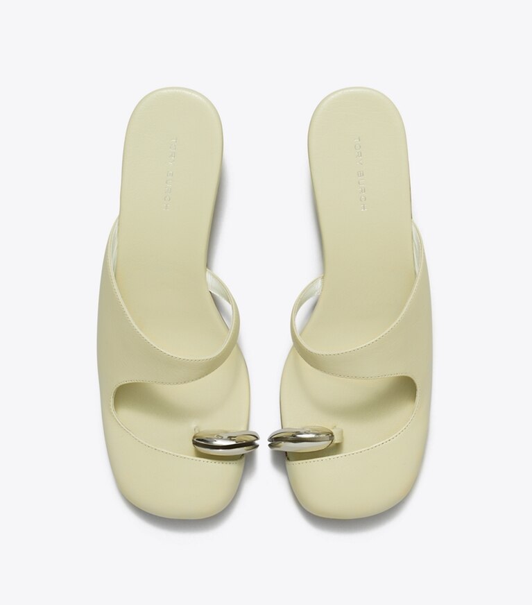 Tory Burch designer heels Keilschuh mit Piercing-Detail in KHAKI SAGE angle