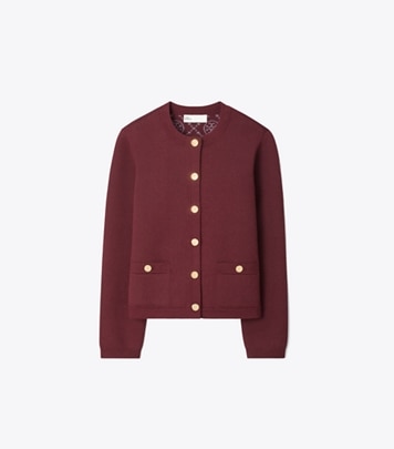 トップステッチ ウール カーディガン: レディース セーター | Tory