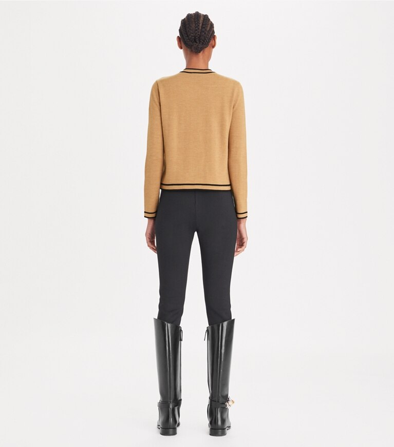 Tory Burch designer セーター ケンドラ カーディガン in Camel Heather front