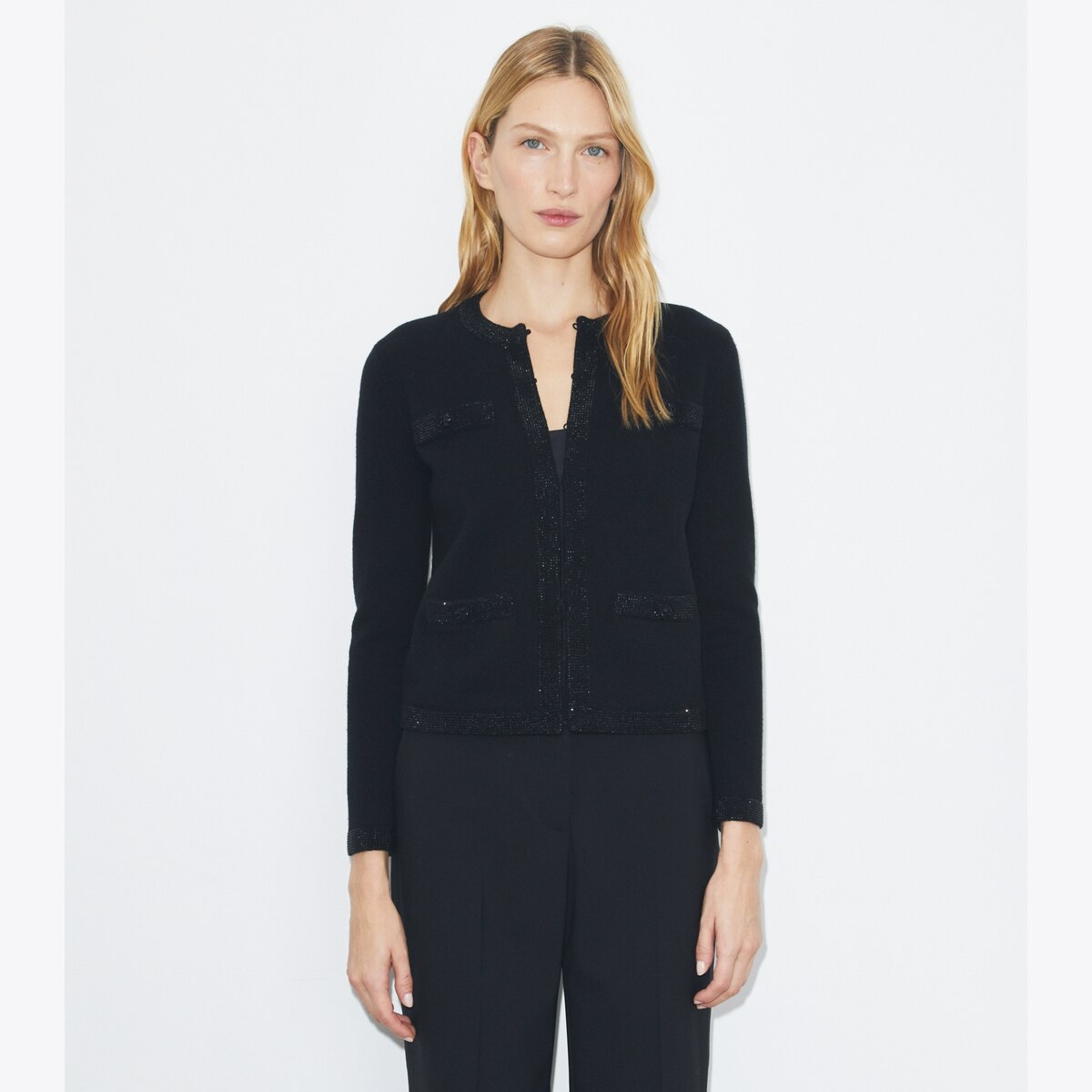 KENDRA EMBELLISHED WOOL CARDIGAN - thumbnail 2