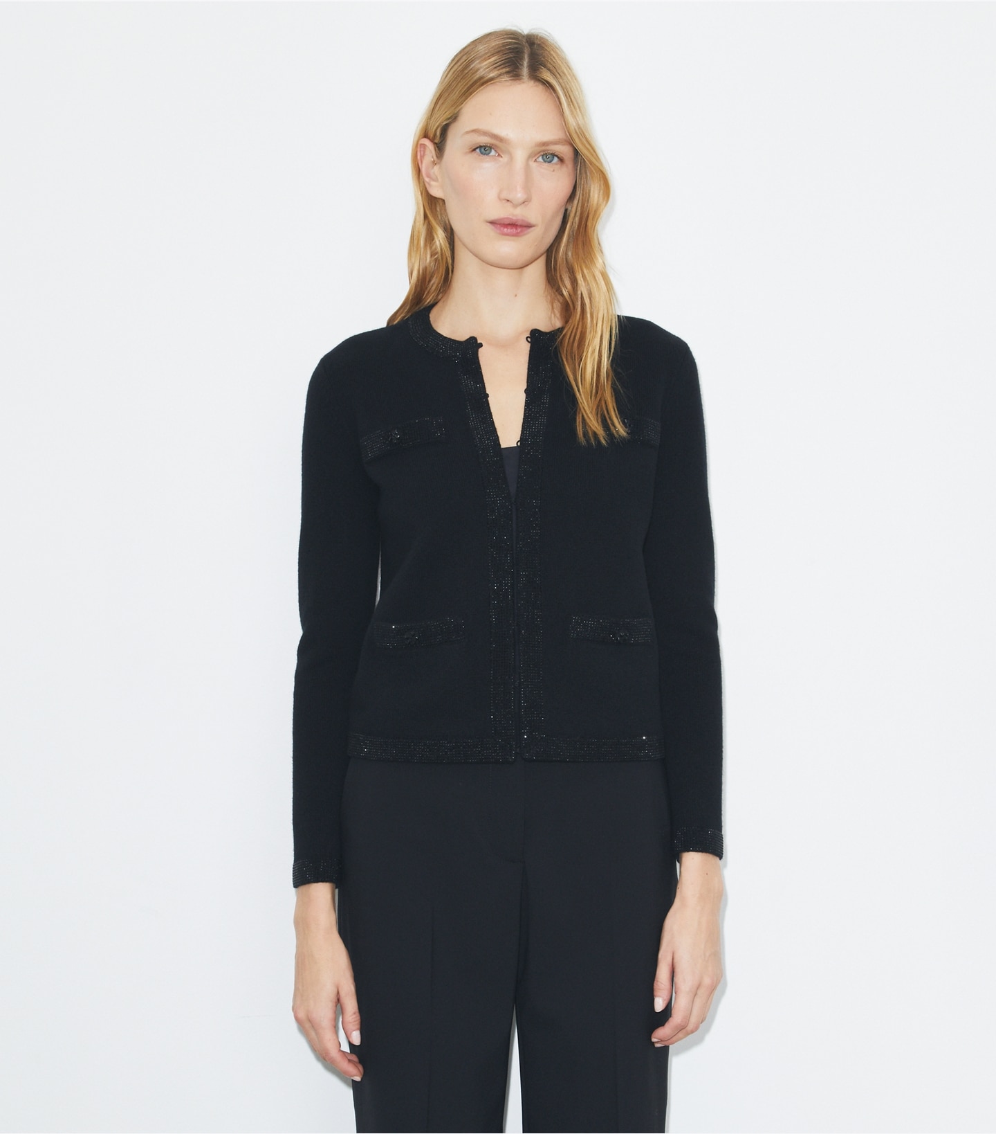 Kendra Embellished Wool Cardigan