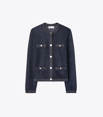 トップステッチ ウール カーディガン: レディース セーター | Tory