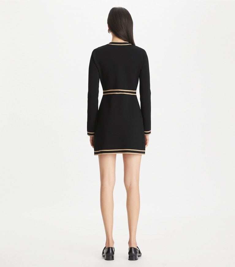 Tory Burch designer kleider Kendra Pulloverkleid aus Viskose in Black / Chameau front