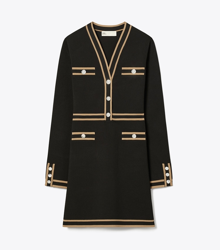 Tory Burch designer ドレス ケンドラ レーヨン セータードレス in Black / Chameau front