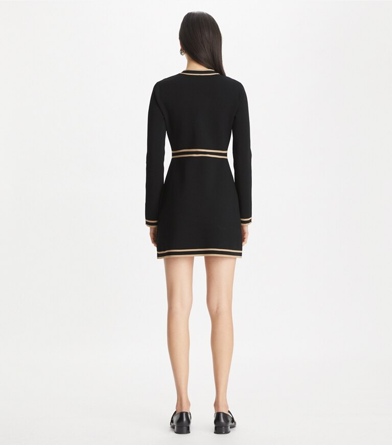 Tory Burch designer ドレス ケンドラ レーヨン セータードレス in Black / Chameau front