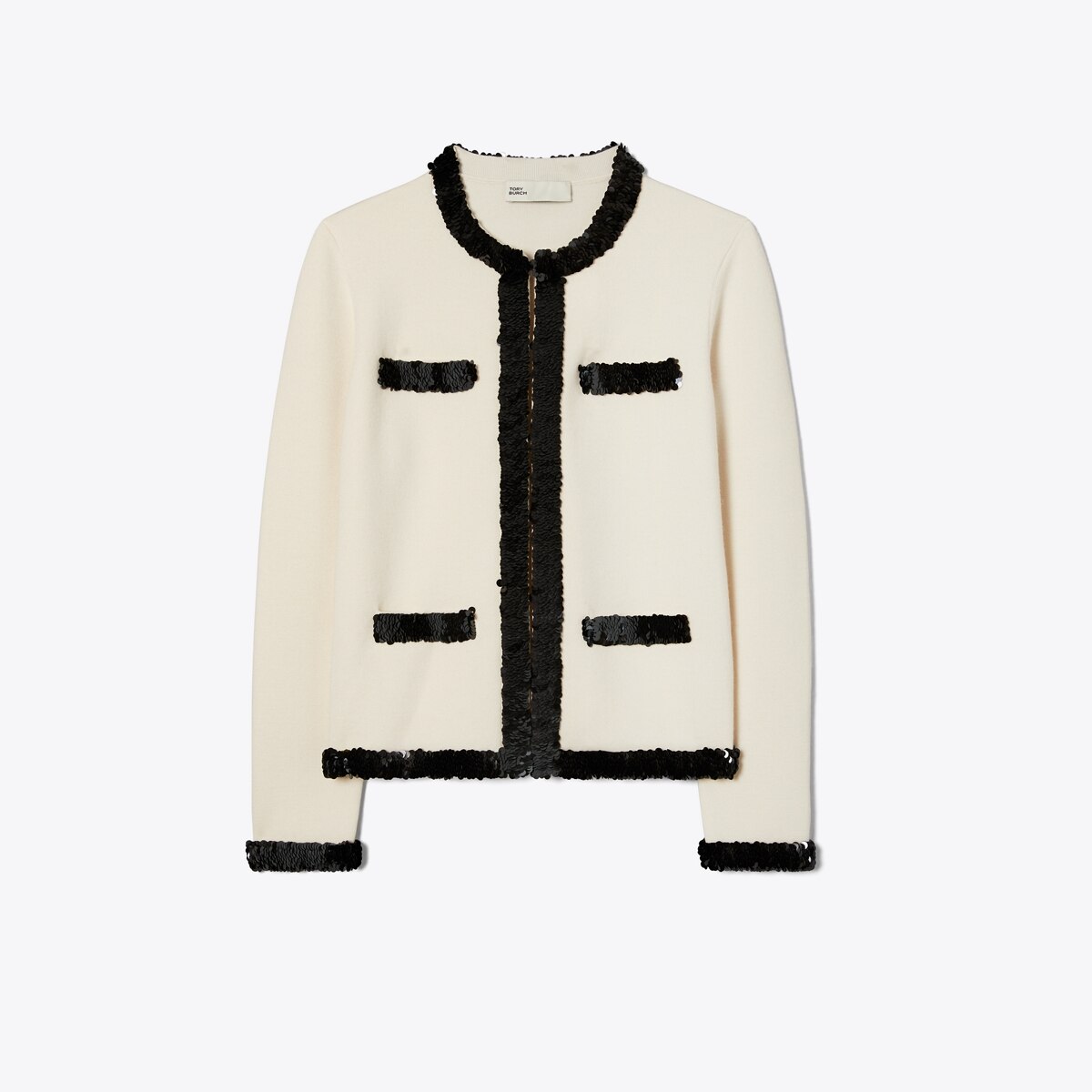 Kendra Wool and Sequin Jacket: Women's Designer Sweaters | Tory Burch