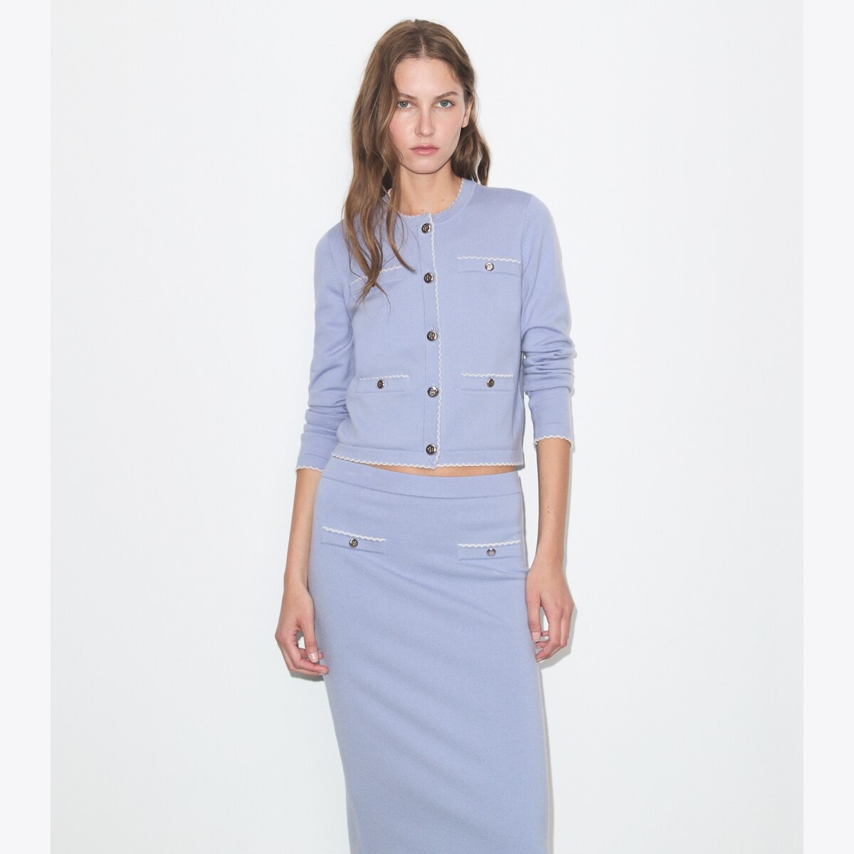 KENDRA WOOL SCALLOPED CARDIGAN - thumbnail 2