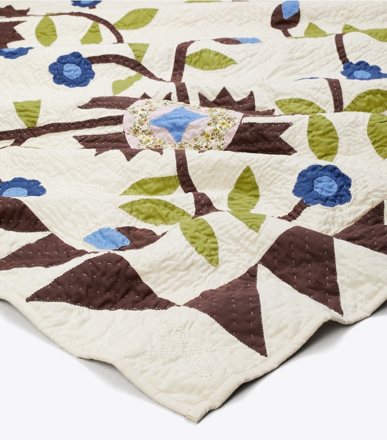 Tory Burch designer linens King’s Leap Quilt in Chocolate front