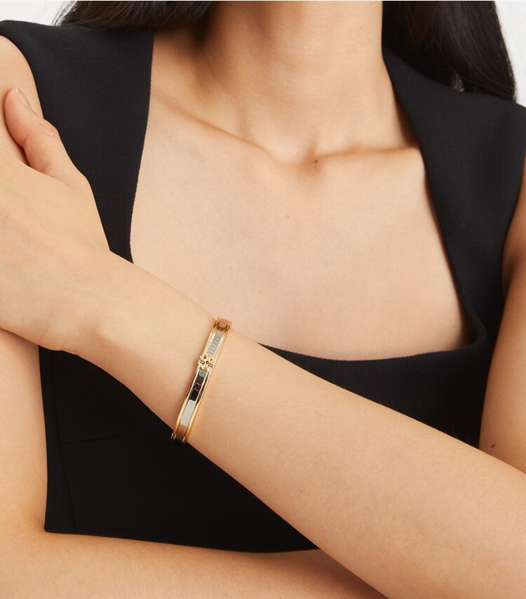 Tory Burch designer bracelets Kira 7mm Bracelet in Tory Gold / Tory Silver accessory on model