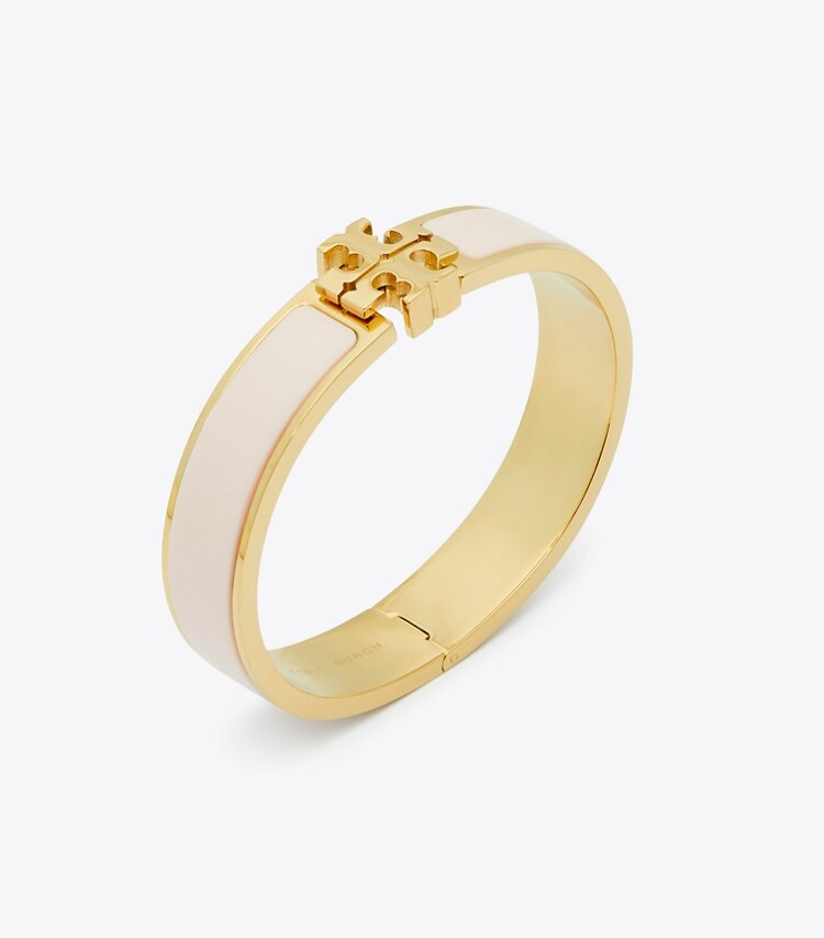 Tory Burch designer armbänder Kira Armband mit Emaille in Tory Gold / Ballet Pink detail