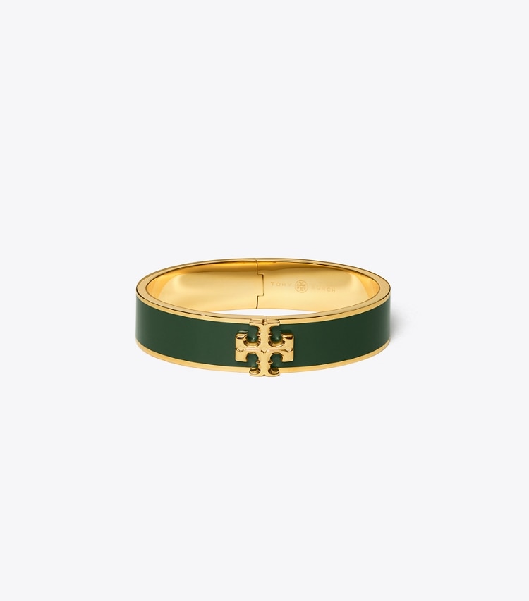 Tory Burch designer armbänder Kira Armreif mit Emaille in Tory Gold/Pine Tree front