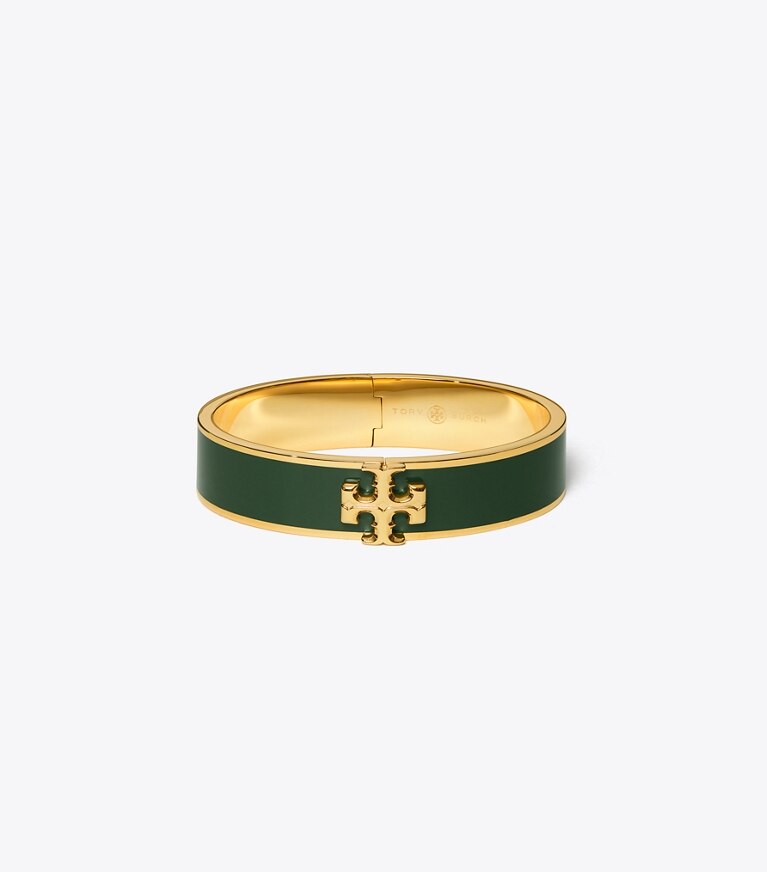Tory Burch designer armbänder Kira Armreif mit Emaille in Tory Gold/Pine Tree front
