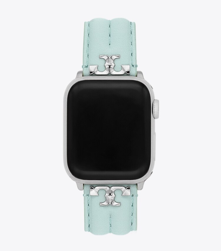 Tory Burch designer watches tory track smart watches Kira Band for Apple Watch®, Leather in LIGHT BLUE  back