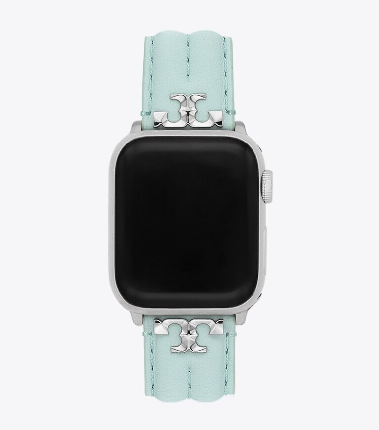 Tory Burch designer watches tory track smart watches Kira Band for Apple Watch®, Leather in LIGHT BLUE  front