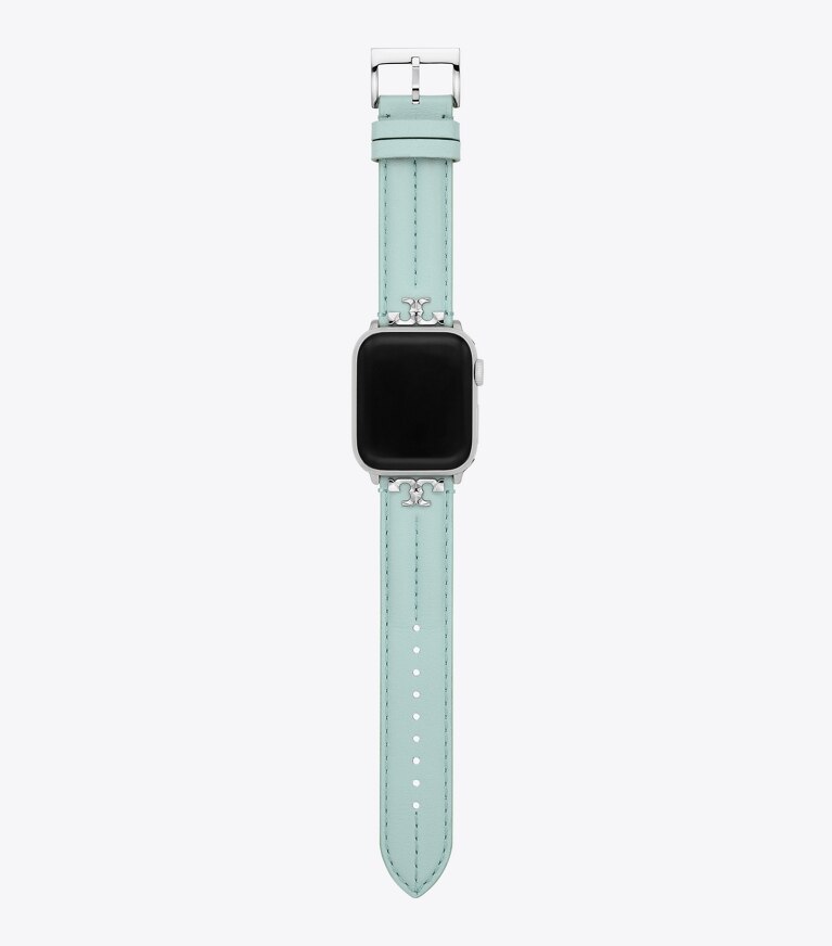 Tory Burch designer watches tory track smart watches Kira Band for Apple Watch®, Leather in LIGHT BLUE  front