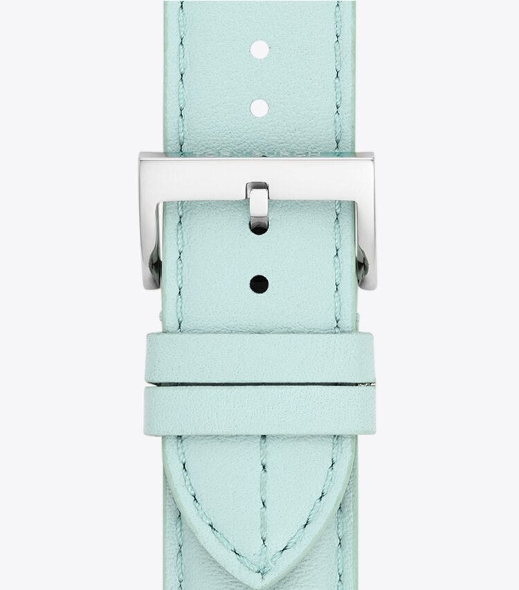 Tory Burch designer watches tory track smart watches Kira Band for Apple Watch®, Leather in LIGHT BLUE  packable reversible