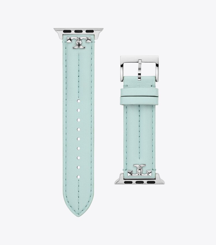 Tory Burch designer watches tory track smart watches Kira Band for Apple Watch®, Leather in LIGHT BLUE  side