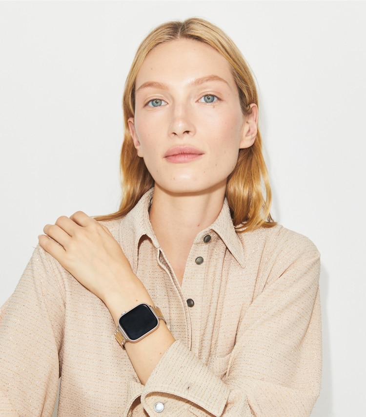 Tory Burch designer smart watches Kira Band for Apple Watch® in TWO-TONE accessory on model