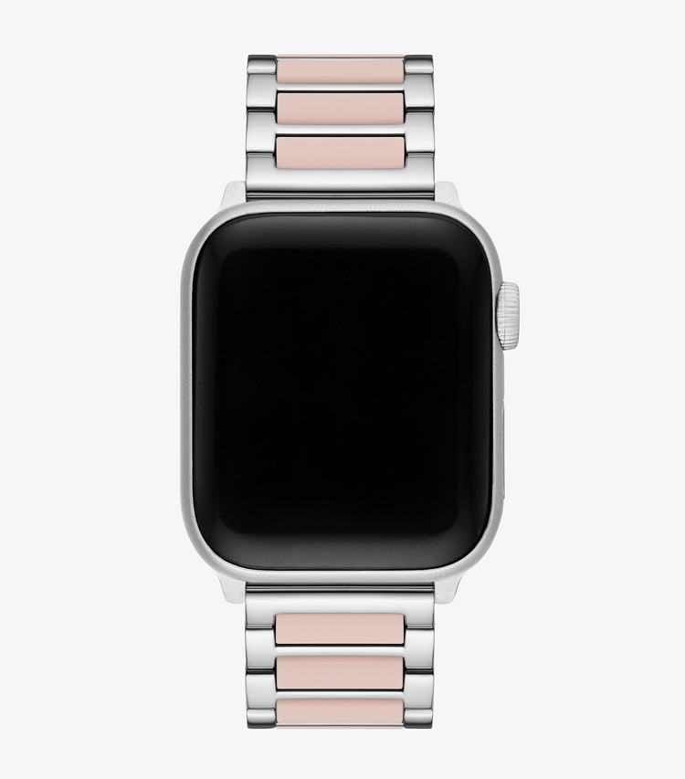 Tory Burch designer smart watches Kira Band for Apple Watch® in SILVER/LIGHT PINK back