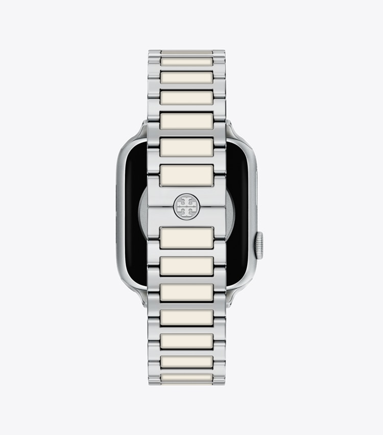 Tory Burch designer smart watches Kira Band for Apple Watch® in SILVER/IVORY back