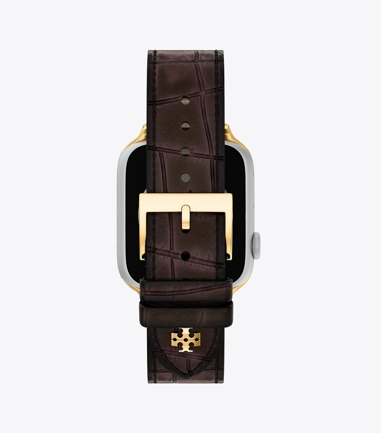 Tory Burch diseñador relojes inteligentes Kira Band for Apple Watch® en BROWN FAUX CROC volver