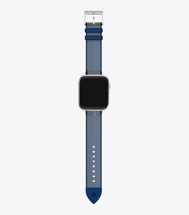 Tory Burch diseñador relojes inteligentes Kira Band for Apple Watch® en NAVY GROSGRAIN frente