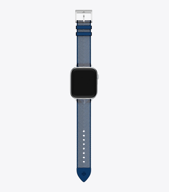 Tory Burch designer スマートウォッチ Apple Watch® キラ バンド in NAVY GROSGRAIN front