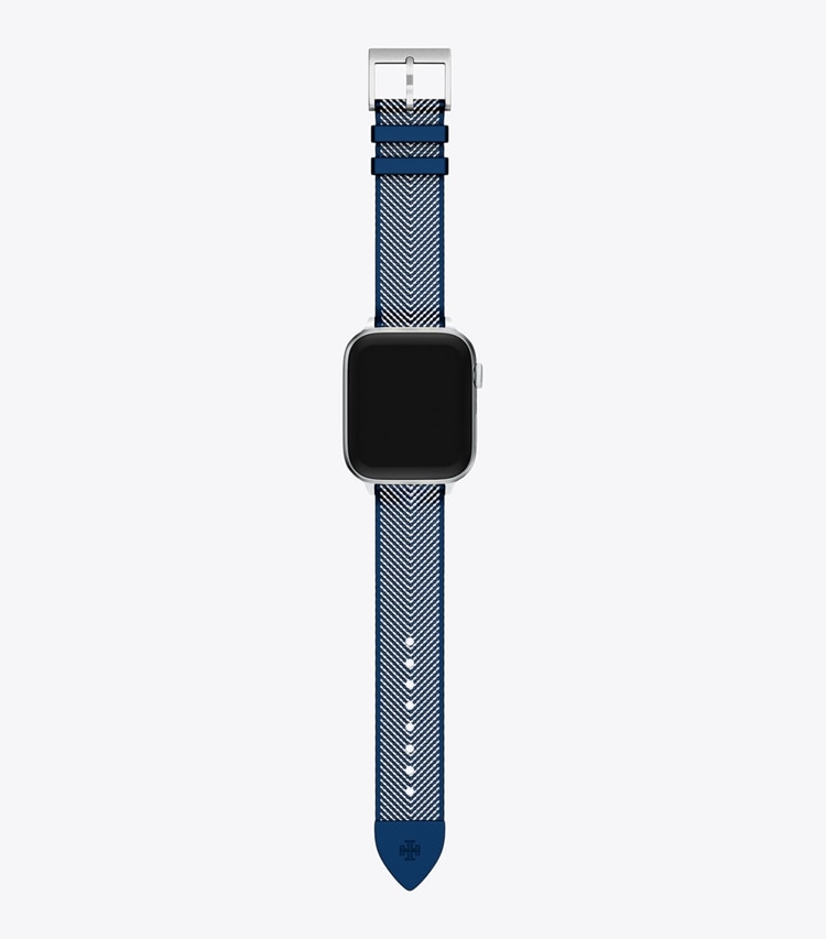 Tory Burch diseñador relojes inteligentes Kira Band for Apple Watch® en NAVY GROSGRAIN frente