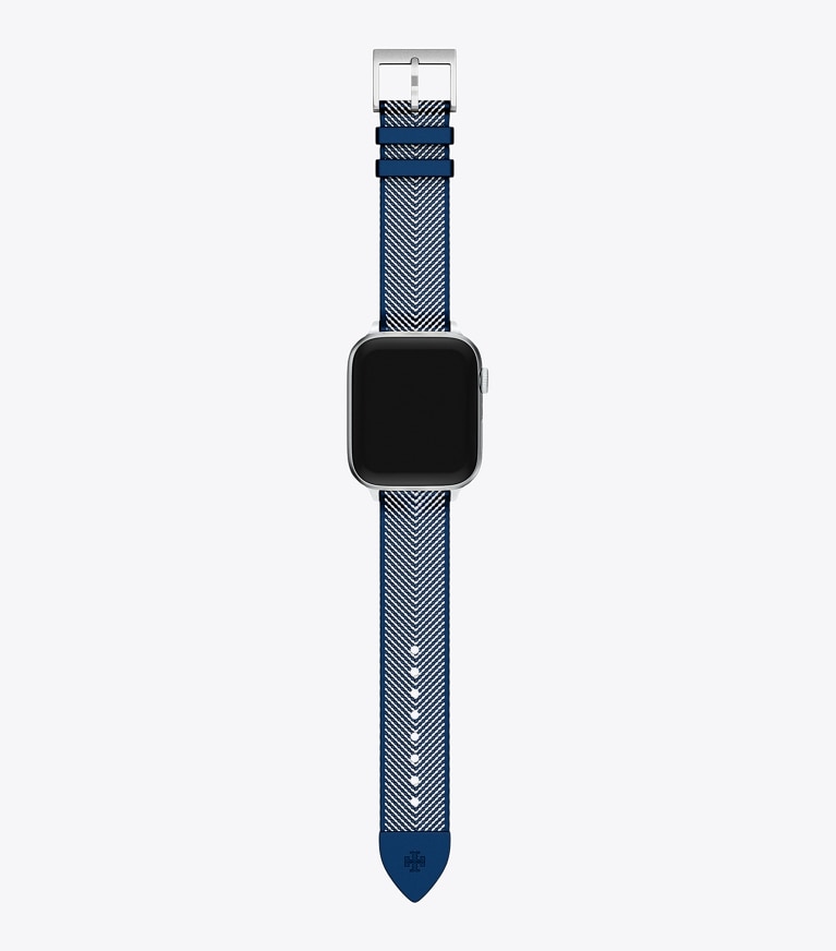 Tory Burch diseñador relojes inteligentes Kira Band for Apple Watch® en NAVY GROSGRAIN frente